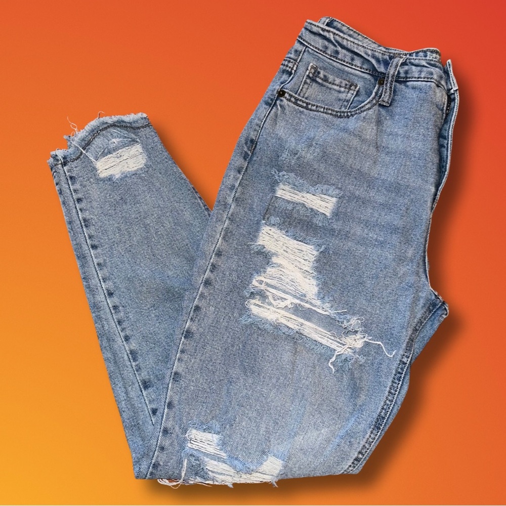 Distressed Mom Jeans